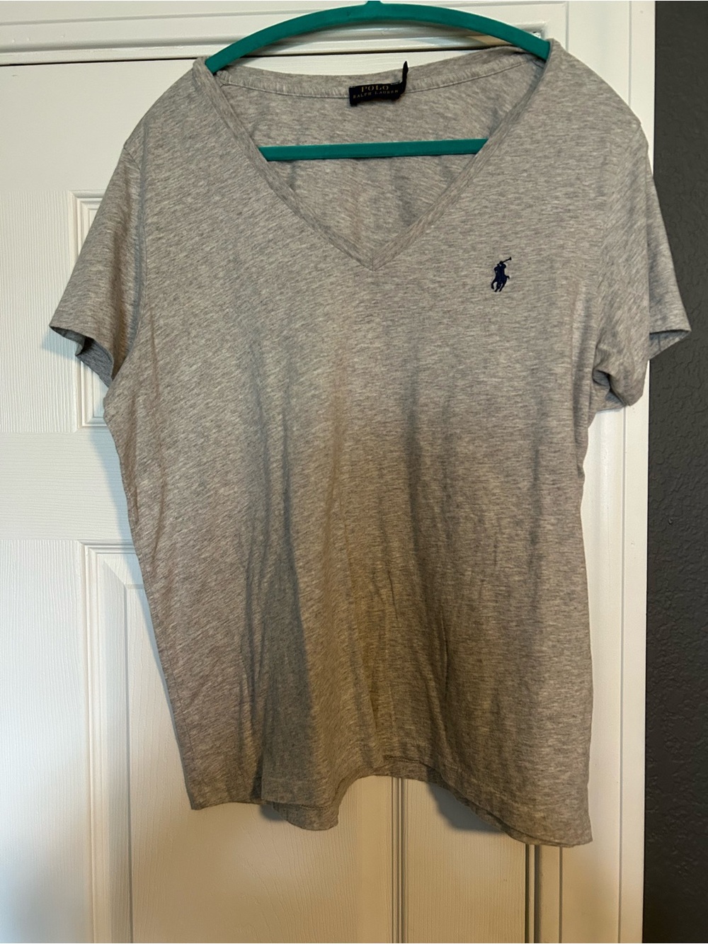 Ralph Lauren Light Gray Crewneck Tee with Navy Label